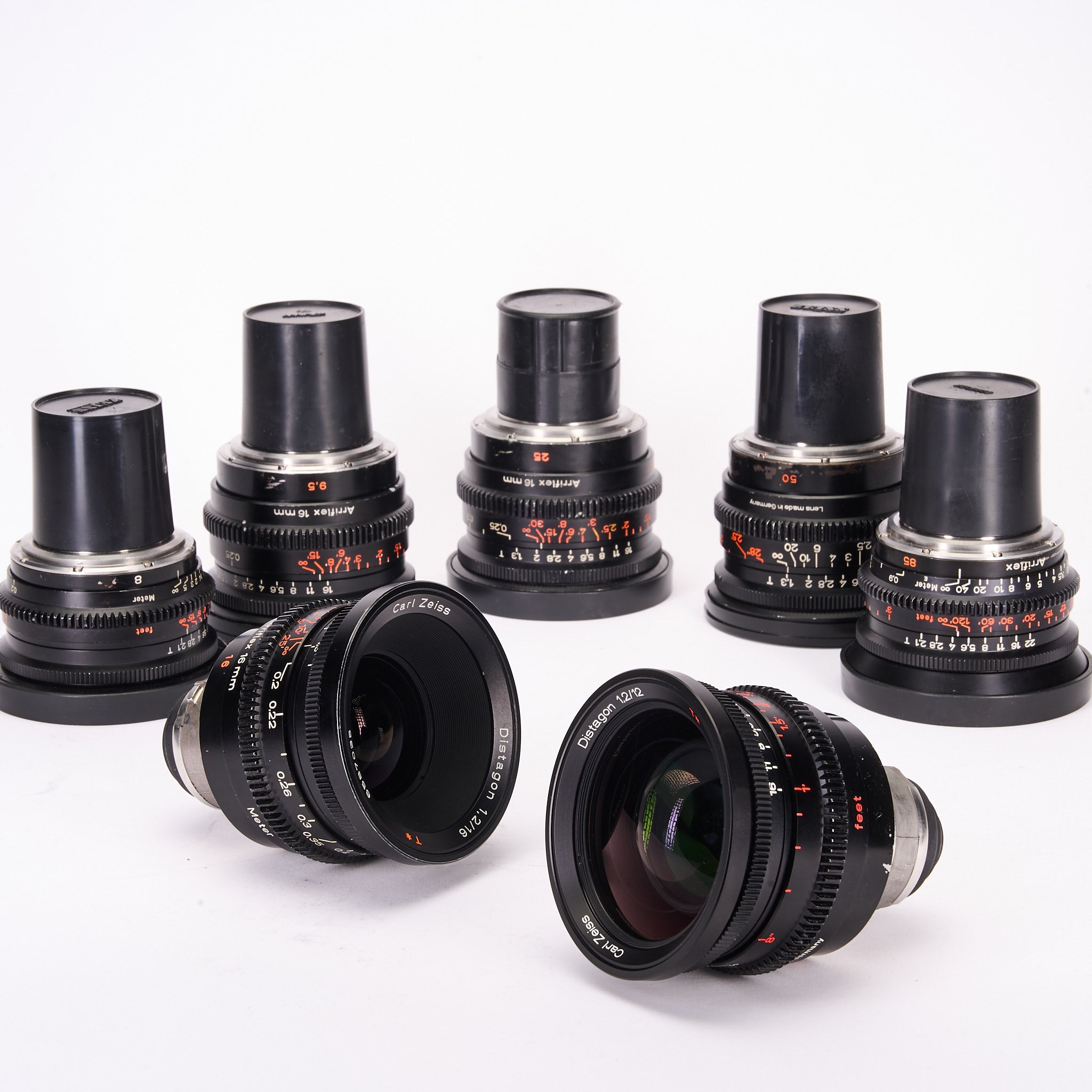 Carl Zeiss Planar 16mm F2 Arriflex マウント Arriflex/Zeiss 16mm MKI Lens Set, 8mm, 9.5mm, 12mm, 16mm