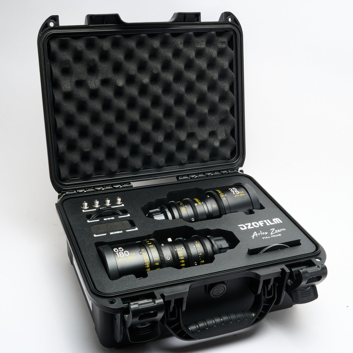 DZOFILM Arles Zooms 25-75/65- 180mm 2 Lens Set PL Mount, Case, Feet